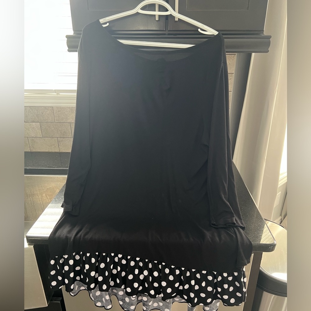 Celeste Black Top with Polka Dot Top Plus Size 3X